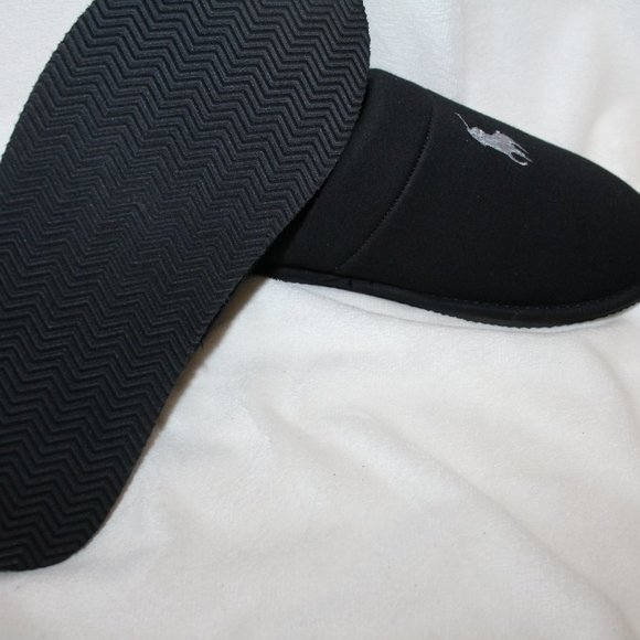 NIB POLO RALPH LAUREN MEN\'S‎ SCUFF SLIP ON SLIPPERS BLACK GRAY CAMOUFLAGE main image 5